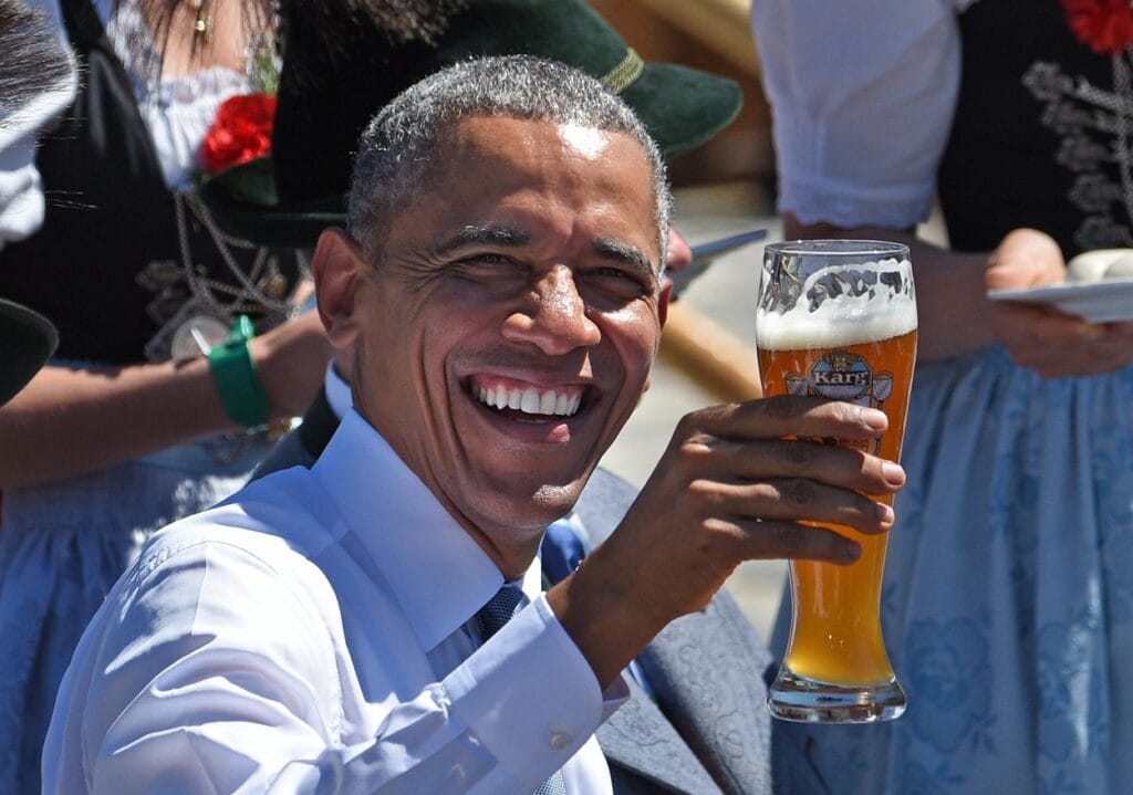 Barack Obama im Biergarten in Deutschland